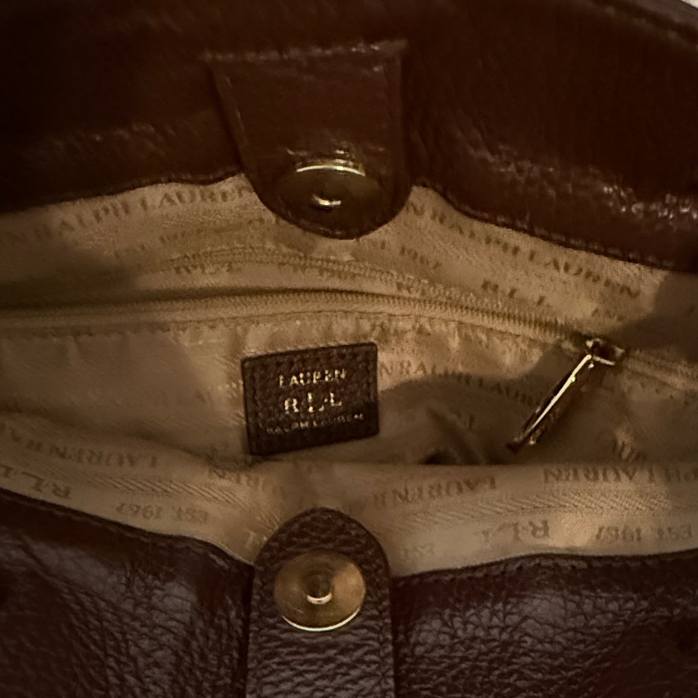 Ralph Lauren - Western Chic Brown Fringe Leather Bucket Bag - Picture 9 of 9